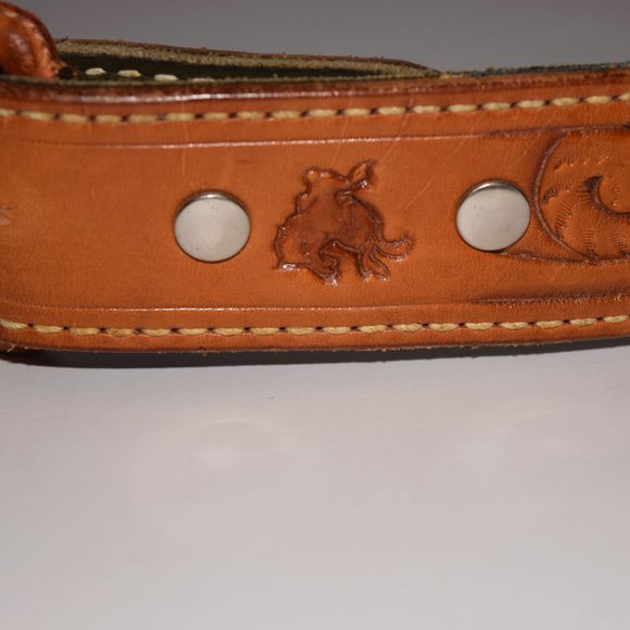 Vintage Aileen Brown Leather Western Cowgirl Belt